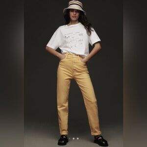 NWT MOTHER denim The Tune Up Bona Fide Hover- Primrose Yellow- Size 29